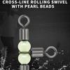 Lure Line Connector Solid Ring Fishing Tackle Luminous Beads Fishing Swivel Fishing Connector