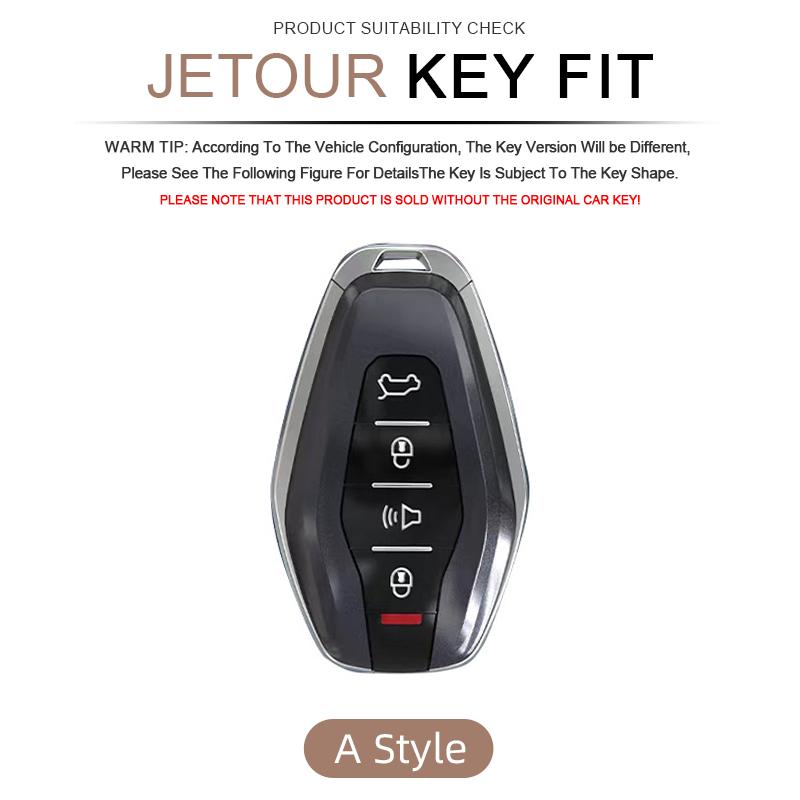 Car Key Case Cover For Chery Jetour X70 X90 X95 Plus 2020 2021 2022 Zinc Alloy Leather Remote Protection Keychain Accessorie