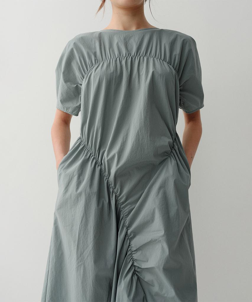 Ia Shirring Long Dress (Greyblue)