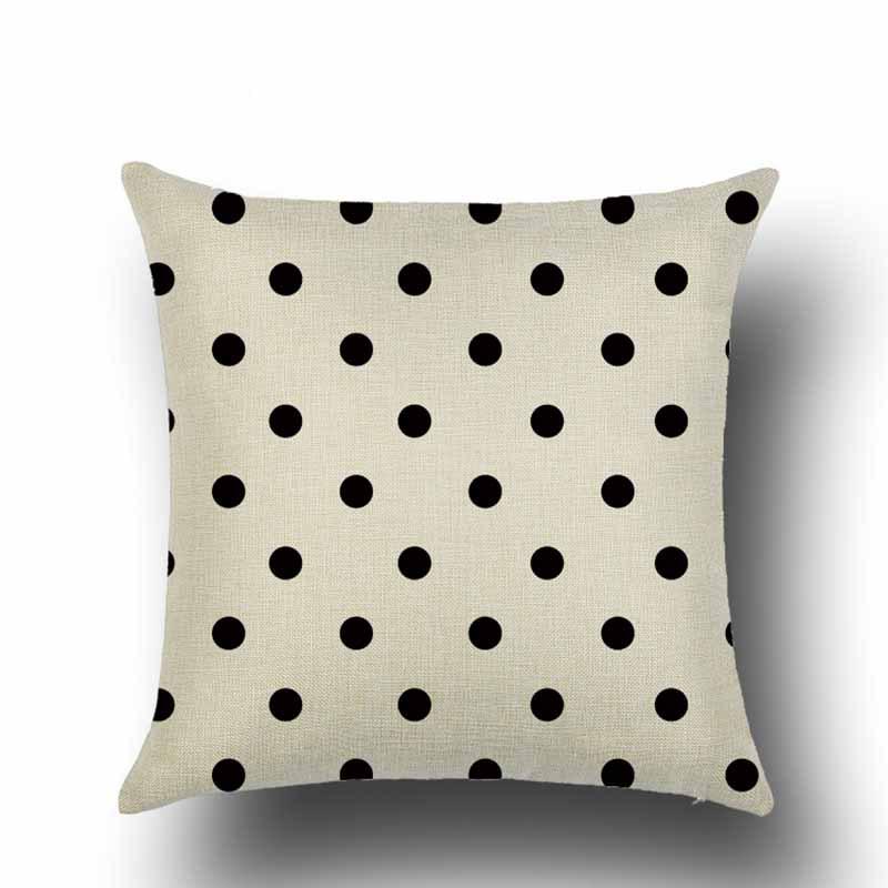 Nordic Black and White Geometric Pattern Linen Pillowcase Modern New American Triangle Abstract Style Sofa Pillow