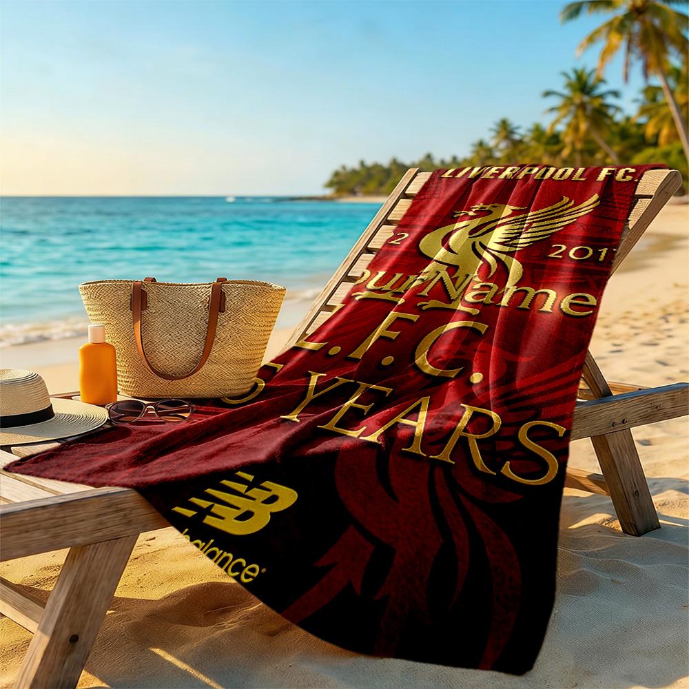 Liverpool Customize Your Name Beach Towel Soft Durable Quick-Dry Perfect for Traveling Yoga Camping and Swimming
