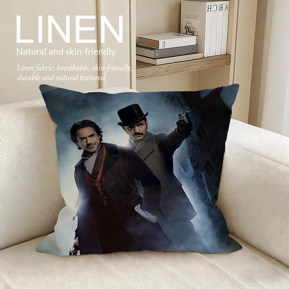 

Character Sherlock Holmes Cushion Cover Pillowcase Set Pcs x x Breathable Washable Sofa Cushion Cover 30X30cm