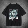 T-shirt unisex estiva Hatsune Miku con grafica Vocaloid, stampata sul davanti, a maniche corte, casual, merchandising anime.