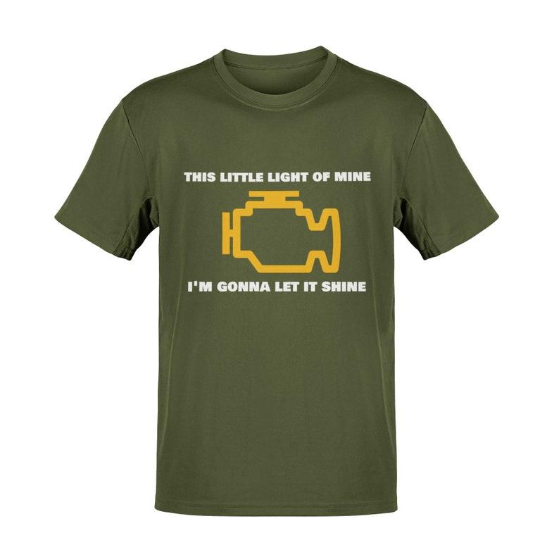 

Funny Car T-Shirt Engine Warning Light This Little Light of Mine Im Gonna Let It Shine Joke Top Husband Birthday Gift Clothes 5XL різнокольоровий