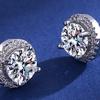 Cubic Zirconia Stud Earrings 1 Carat Diamond Look Earrings Elegant 360° Shiny Jewelry for Daily Wear Party Gift