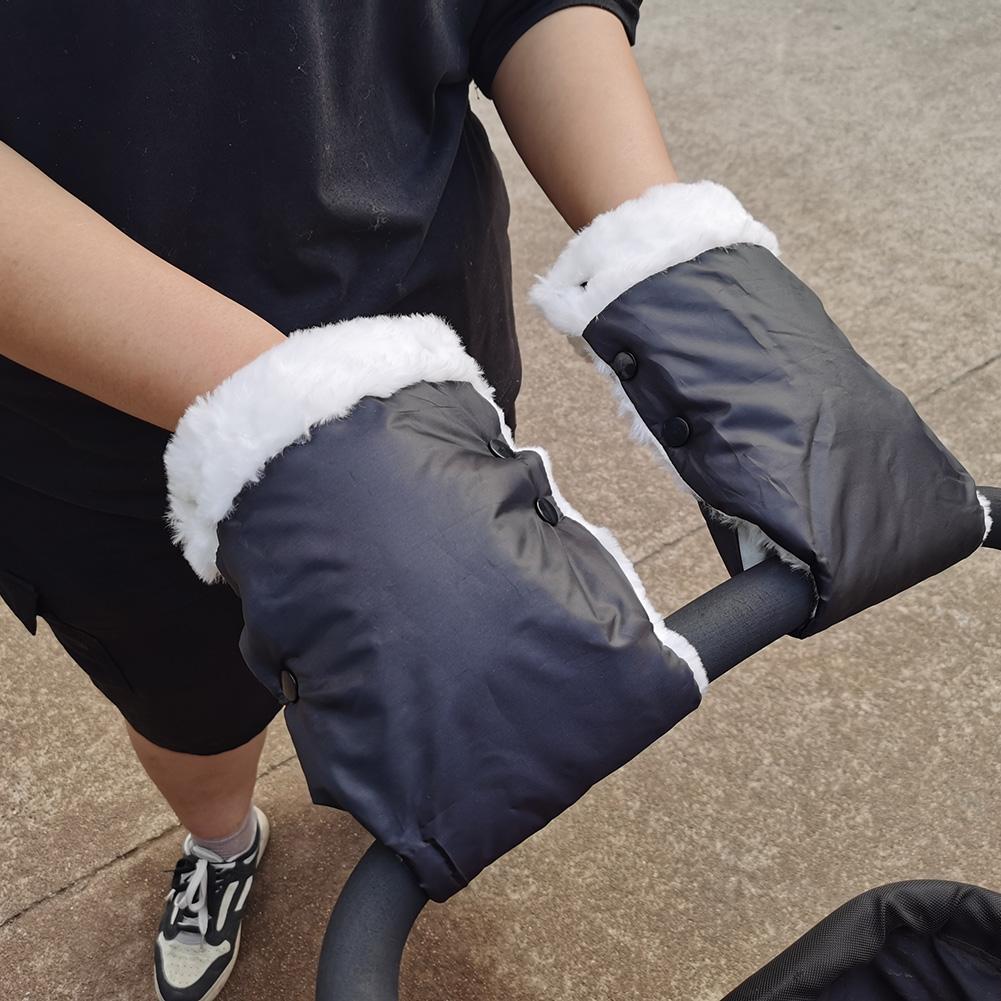 Winter Warm Stroller Gloves Waterproof Strollers Fleece Hand Muff Windproof Infant Clutch Cart Gloves Winter Supplies