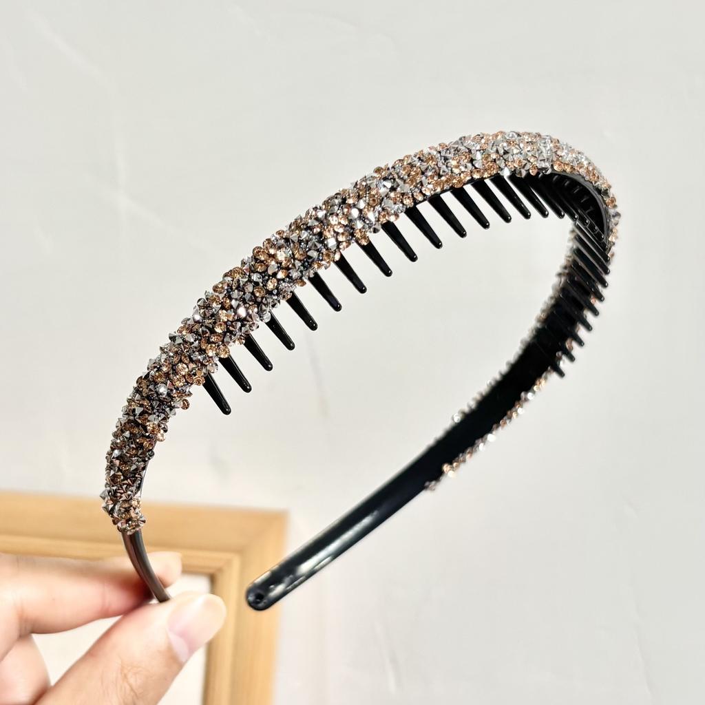 With Toothed Style Diamond Hair Hoop Non Slip Cute Plastic Rhinestone Headband Make Up Face Wash Hairband