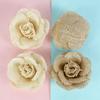 1-5Pcs Jute Hessian Burlap Rose Flowers Heads DIY Linen Handmade Flower Craft Accessories Vintage Rustic Wedding Home Decoration