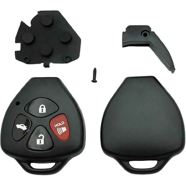 Keyless Entry Remote Key Housing Replacement for Toyota Avalon Camry Corolla Venza 4 Button Key Fob Shell Case with Screwdriver (4 Button 1 pcs)