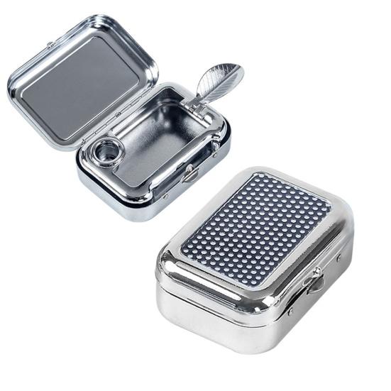 Portable Ashtray Outdoor with Built-in Holder Metal Travel Camping Hiking Pocket