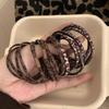 5 Stück Koreanischer Stil Vintage Leopardenmuster Haarbänder Hohe Elastizität Tägliche Basis Pferdeschwanz Gummibänder Haargummis Seile Mädchen Kopfschmuck
