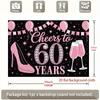 60th Birthday Party Backdrop Polyester Banner Photo Booth Decoration