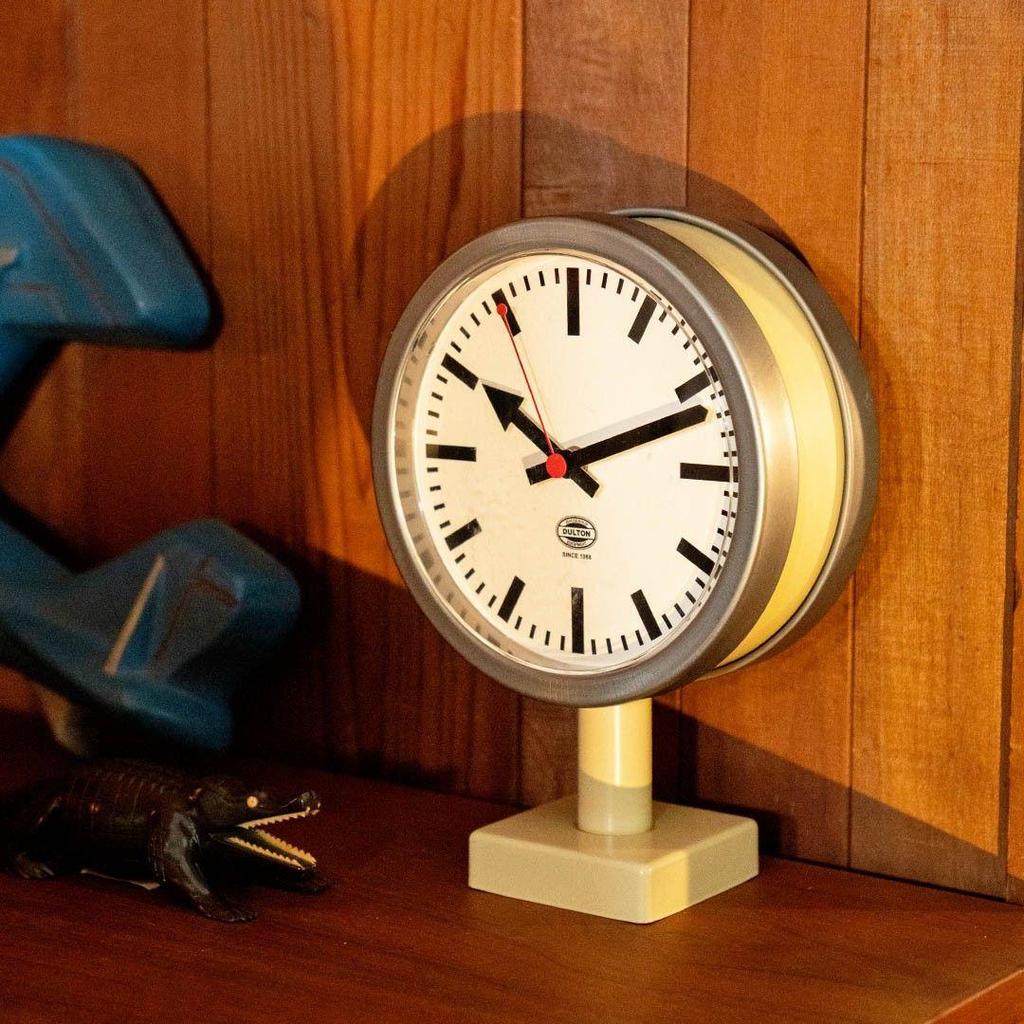 Used New Double-sided Clock Double Face Clock 2 MAT IVORY Dalton Modern Interior Accessories MONDAINE