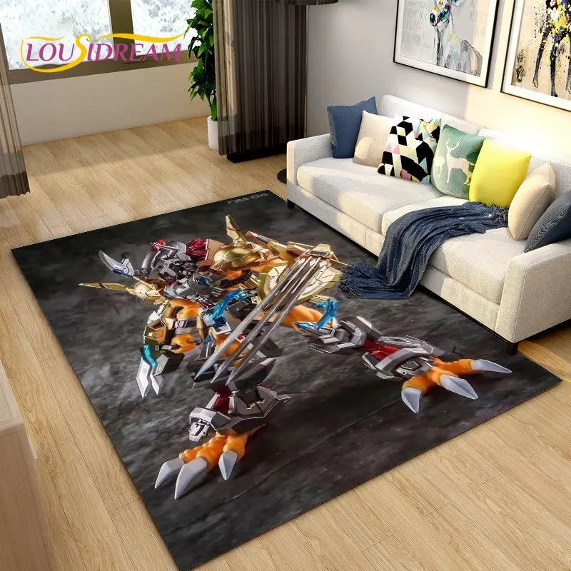 Digimon Adventure Cartoon Area Rug Large,Carpet Rug for Living Room Bedroom Sofa Doormat Decoration, Non-slip Floor Mat Cover 3D