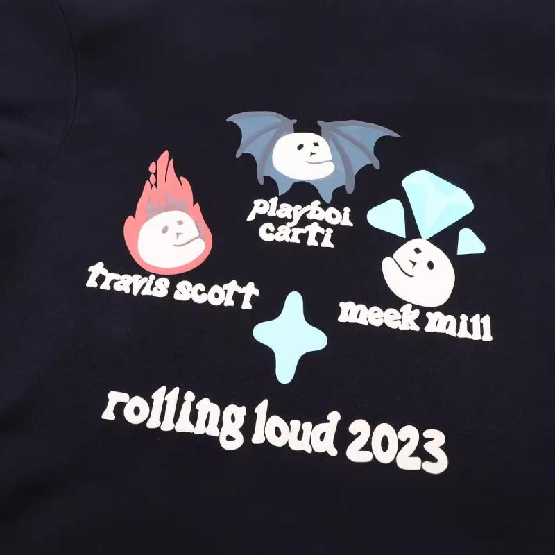 Cotton Hoodie Travis Scott Style Skull Print Streetwear Teens