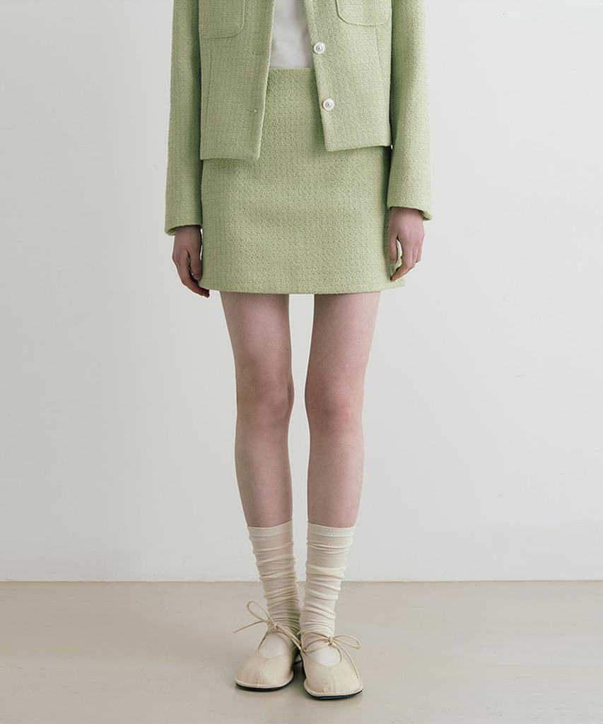 Adowl Ella Tweed Mini Skirt - Mint