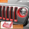 SHINEKA ABS Car Exterior Front Headlight Lamp & Racing Front Grille Decoration Cover for Jeep Wrangler JL Gladiator JT 2018 Up