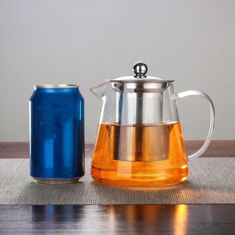 750ML Glass Teapot with Strainer Infuser Heat Resistant Thickened Glass KettleKung Fu Tea Puer Set High Quality Oolong Tea Pot