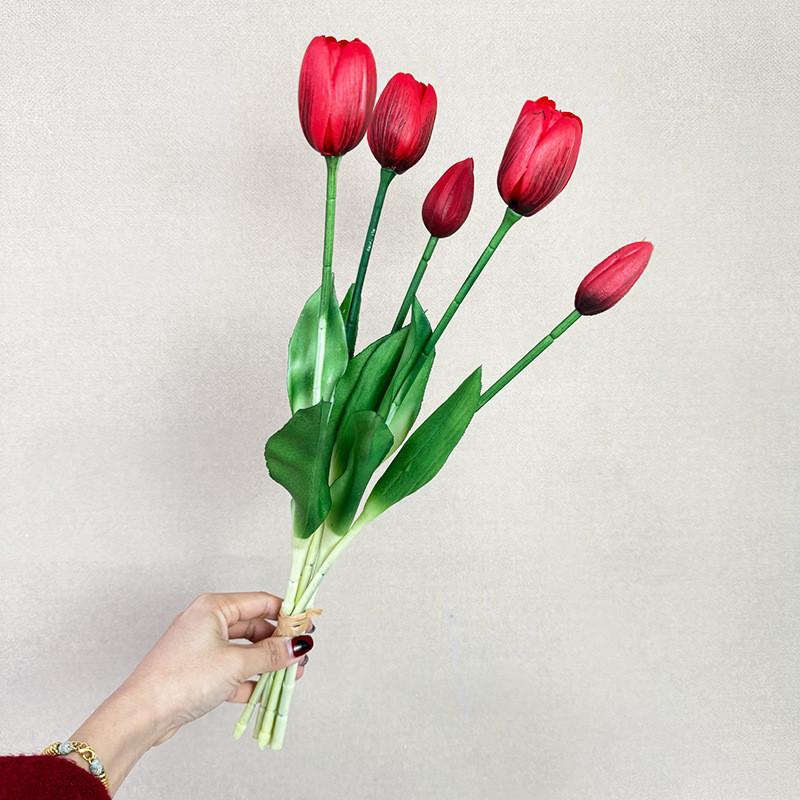 Artificial Tulipa Gesnerianacenterpiece With Realistic Silicone Material For Event Decor