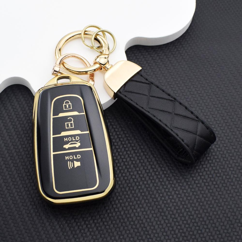 4 Buttons Anti-Scratch Soft Tpu Car Key Case Cover For Toyota C-Hr Camry Corolla Rav4 Highlander Prius Land Cruiser Prado Case