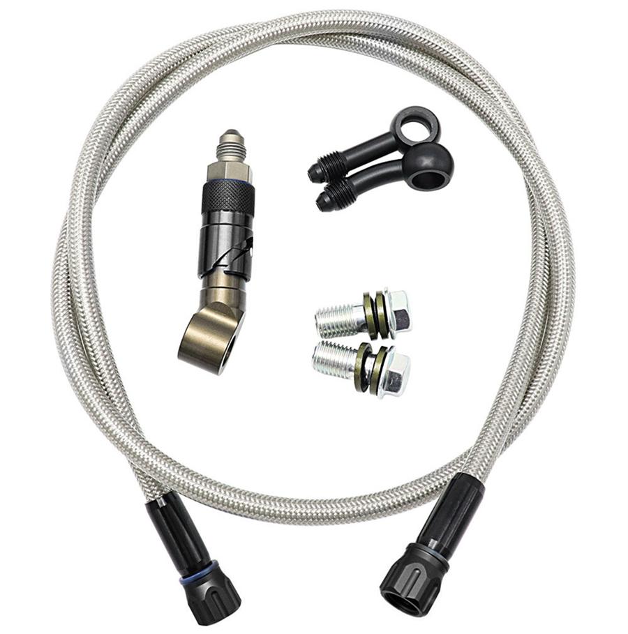 80cm CNC AN3 Brake Line Fluid Quick Release Connect Adapter Set Universal Black