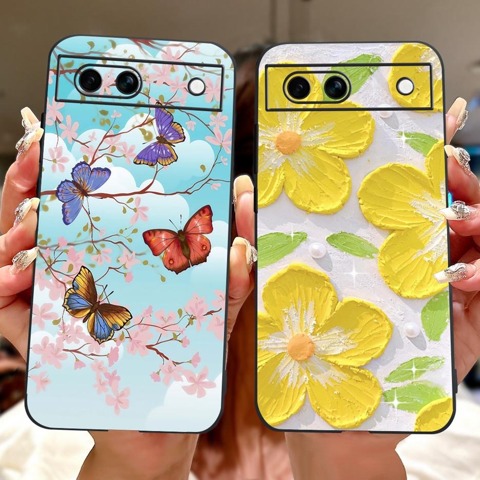 Für Google Pixel 8A Hülle Pixel8 Pro Niedliche Katze Löwe Bemalte Abdeckung Weiche TPU Handyhülle Für Google Pixel 8 Pro Pixel8A Fundas Bumper
