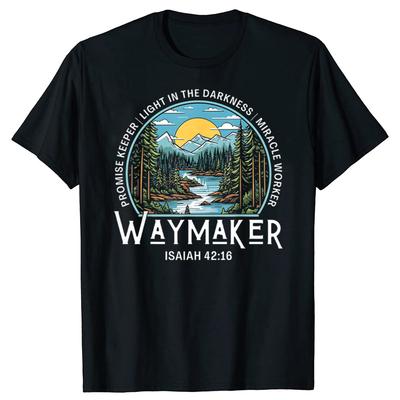 Funny Waymaker Promise Keeper Christian Bible Verse Graphic T-shirts Men Casual Tshirt 100% Cotton Loose Oversized T Shirt