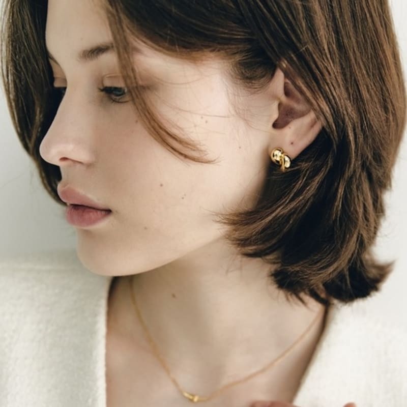 Hyeres-lor Etreve Silver (Y) Chunky Earrings M HL2E09038Y9XXX