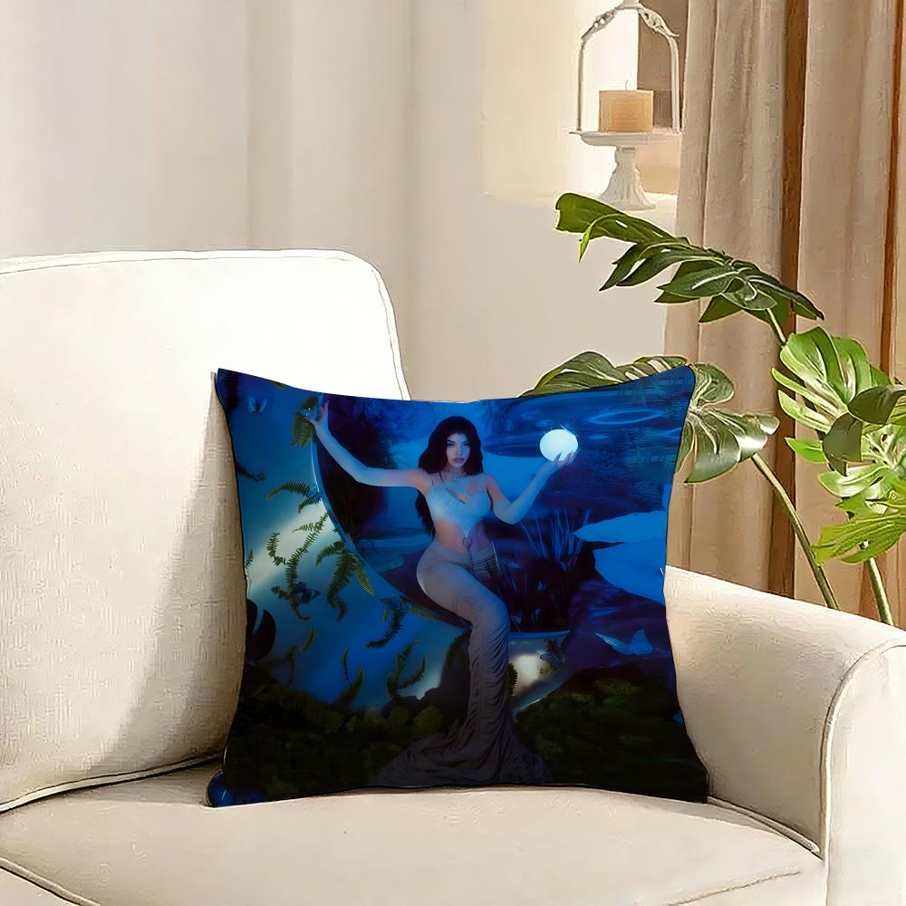 KKenia Os PinkAura Singer Cushion Cover Reversible Plush Pillow Cover Soft Fluffy Home Decor for Sofa Bedroom