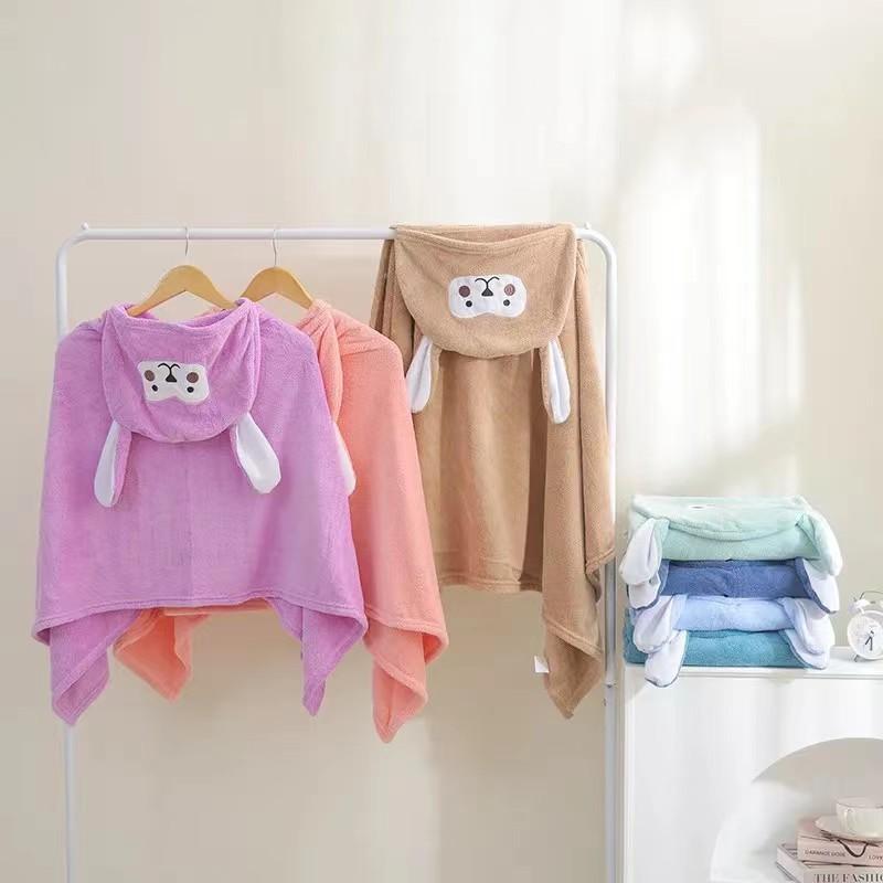 Coral Fleece Children'S Cape Bath Towel Newborn Bath Towel Square Baby Wrap Quilt Children'S Quilt