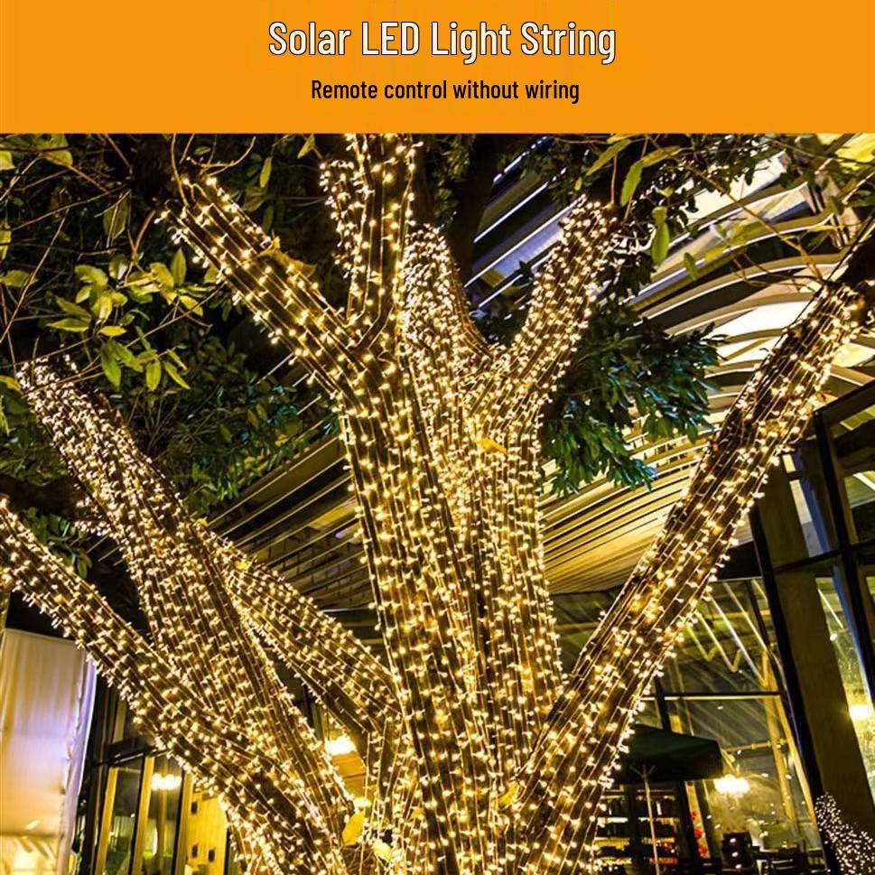 Wodoodporne girlandy LED Gwiaździste Niebo na energię słoneczną - Kolorowe zewnętrzne światła dekoracyjne