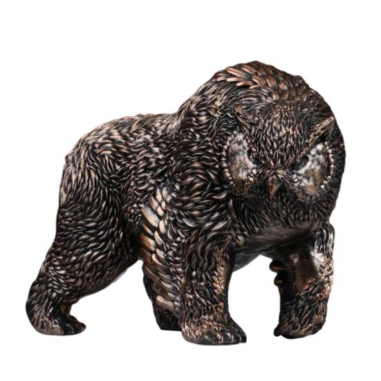 

Статуэтка совы-медведя, расписанная вручную, статуэтка животного из смолы, коллекционная скульптура совы-медведя, декор для пещеры человека для домашнего офиса, полки, декор