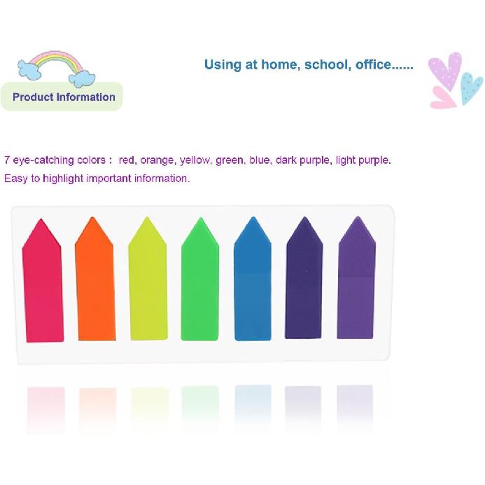 Colored Sticky Neon Flags Index Tabs Page Markers Highlight Strips Writable Labels Page for Marking and Highlighting, 8 Sets, 1120pcs