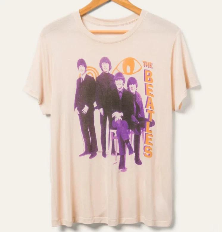 Junk Food The Beatles Group Tee T Shirt Women's MEDIUM Made In USA