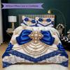 Baroque Gold Icon Pattern Bedding Uilt Set Uilt Cover Pillowcase Home Decoration Birthday Gift (1 * Duvet Cover + 2 * Pillowcase Without Core)