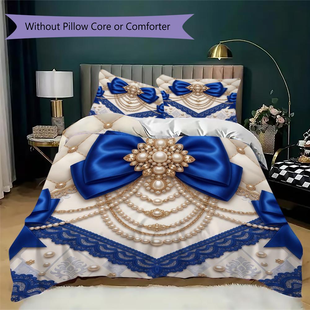 Baroque Gold Icon Pattern Bedding Uilt Set Uilt Cover Pillowcase Home Decoration Birthday Gift (1 * Duvet Cover + 2 * Pillowcase Without Core)