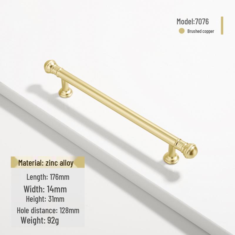 French Modern Gold Zinc Alloy Cabinet Handle