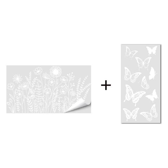 2Pcs Static Glass Sticker Glue-Free Electrostatic Window Clings Double Side Waterproof Window Decors for Glass Doors