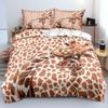 Wild Animal Giraffe Duvet Cover, Giraffe Family Bedding Set for Kids Boys Adults,Colorful Geometric Stripe Decor Comforter Cover