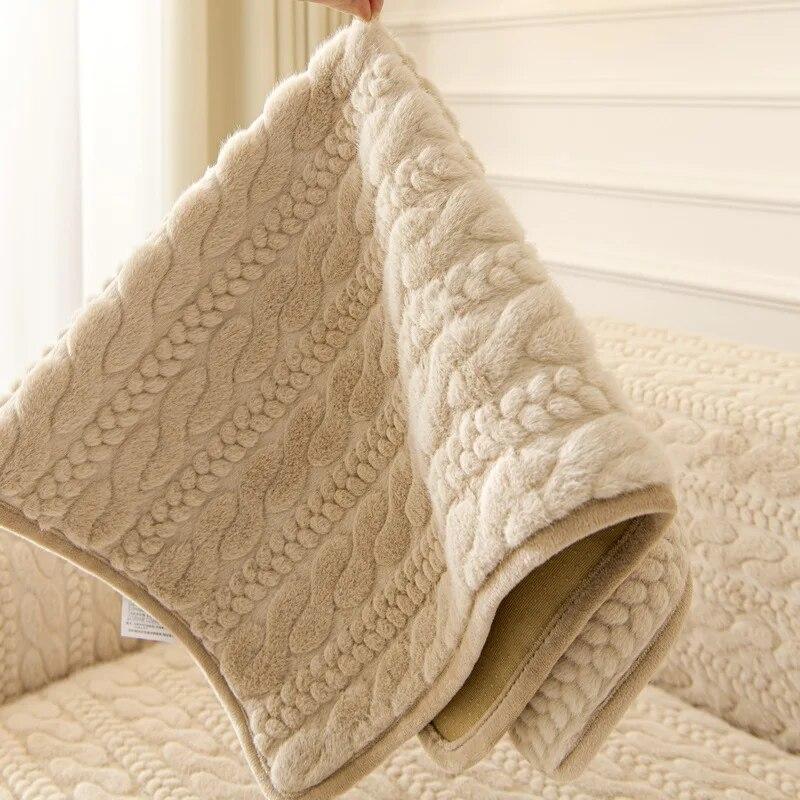 High Quality Plush Winter Thickened Sofa Cushion Autumn and Winter Anti Slip Sofa Cover