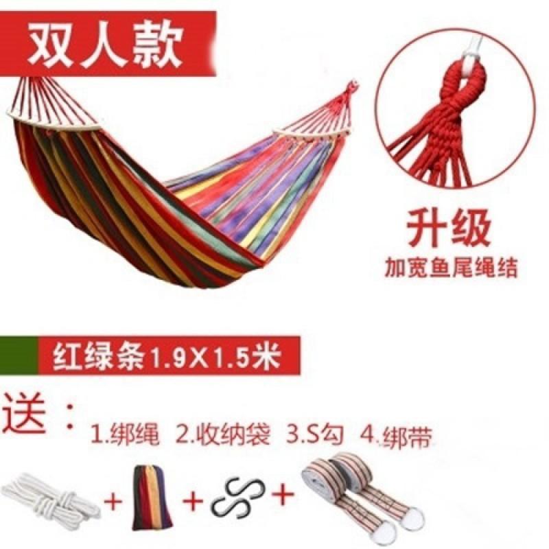 Heavy Duty Hammock Outdoor Indoor Use Single Double Person Anti-Tip Thick Canvas Cotton Sleep Swing Chair