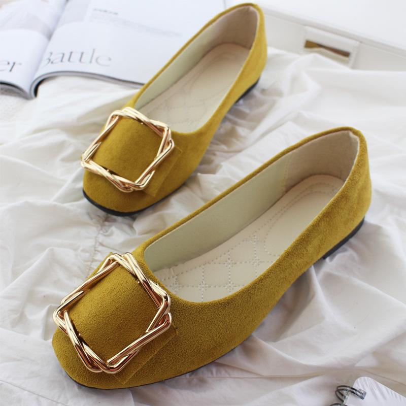 Women's Shoes Flat Shoes Square Toe Slip on Large Size Comfortable Casual Single Shoes Multicolor
