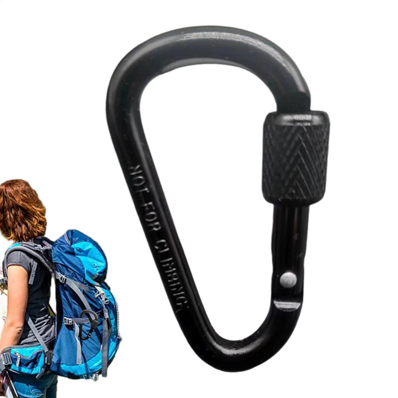 1PC Aluminum Alloy Carabiner Safety Buckle Keychain With Lock Climbing Button D-shape Carabiner Camping Hiking Hook Multi Colors