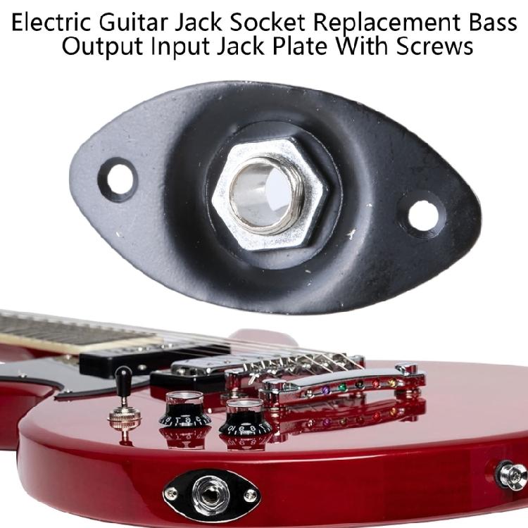 Electric Guitar Jack Output Jackplate Indented Curved Output Socket With Screws