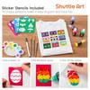 Shuttle Art 3D Fabric Paint Set, 45 Colors, 30ml each, Metallic Colors, Washable, Durable, Paintbrush, Stencil, and Palette Included, Perfect for DIY