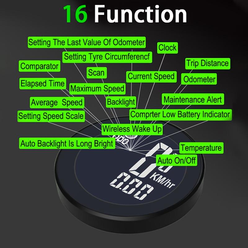 Bicycle Speedometer Odometer Wireless Cycle Bike Computer Bicycle Handlebar Stopwatch Round With LCD Display