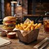 Mini Fries Basket Black 350Ml Powder Coated For Serving Dishes