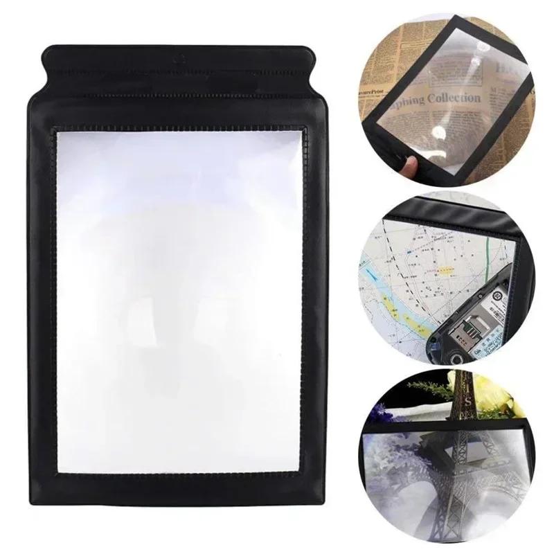 A4 Clear Full Page Magnifier Hands-free 3X Magnifier Handheld Reading Aid Magnifying Lens Perfect for Reading Books Newspapers