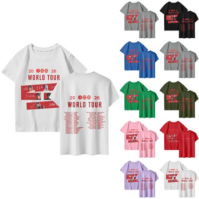 Women's Casual Printed T-Shirt Round Neck Pullover Short Sleeve Top