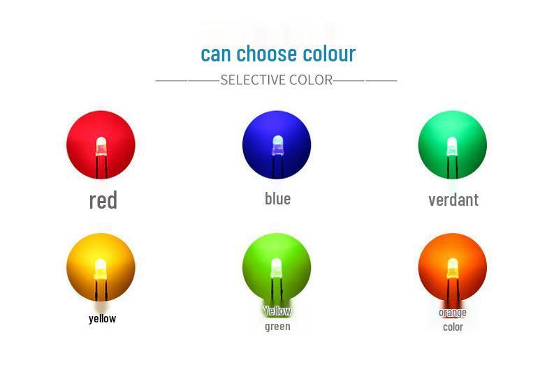 3mm High Brightness LED Light Beads - Red, Yellow, Blue, Green, Orange Diodes with Short Leads.